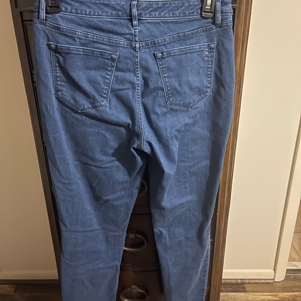 Martha Stewart Skinny Jeans with Peacock Embroidery Size 12 - Picture 5 of 12